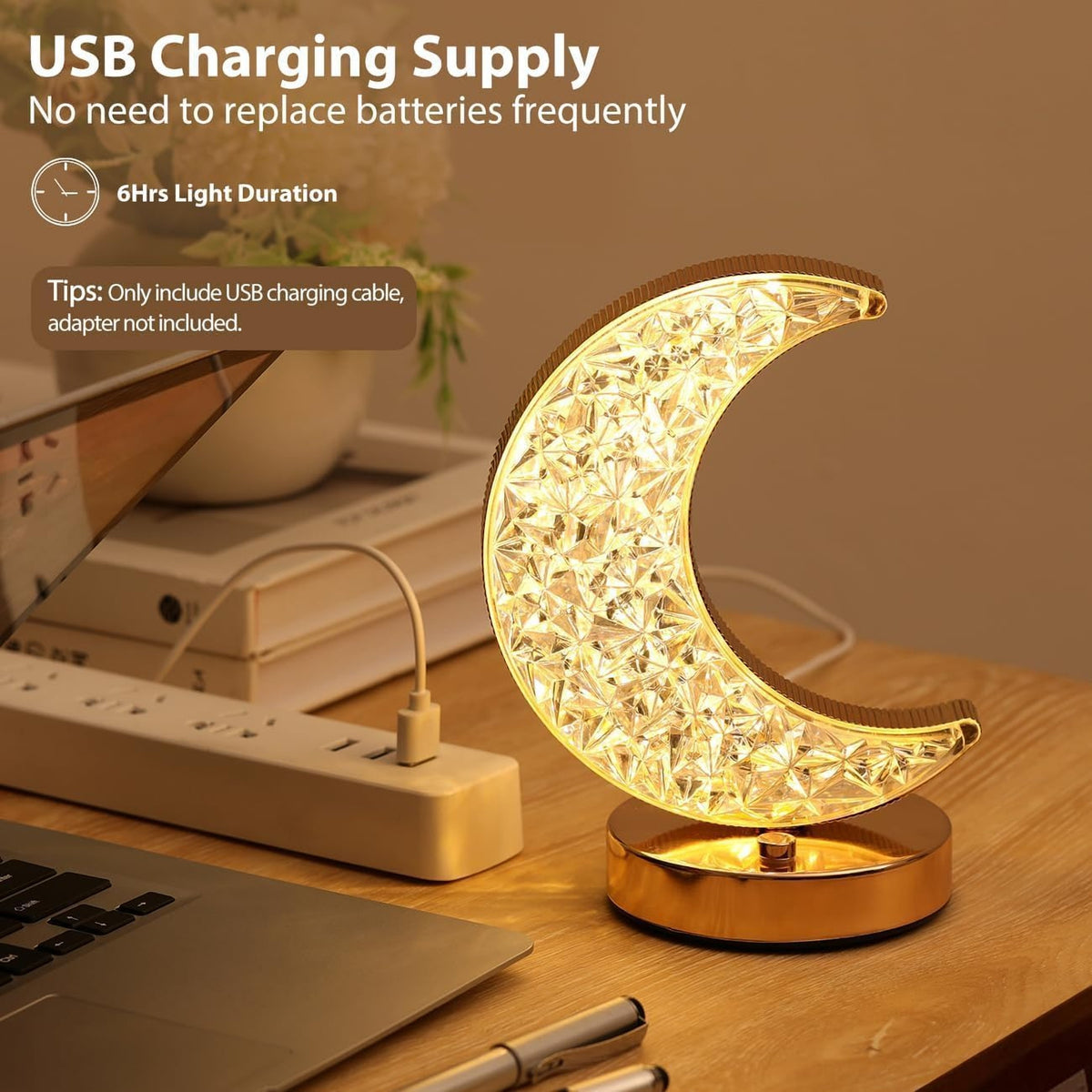 Crystal Crescent Lamp – additional product view 3