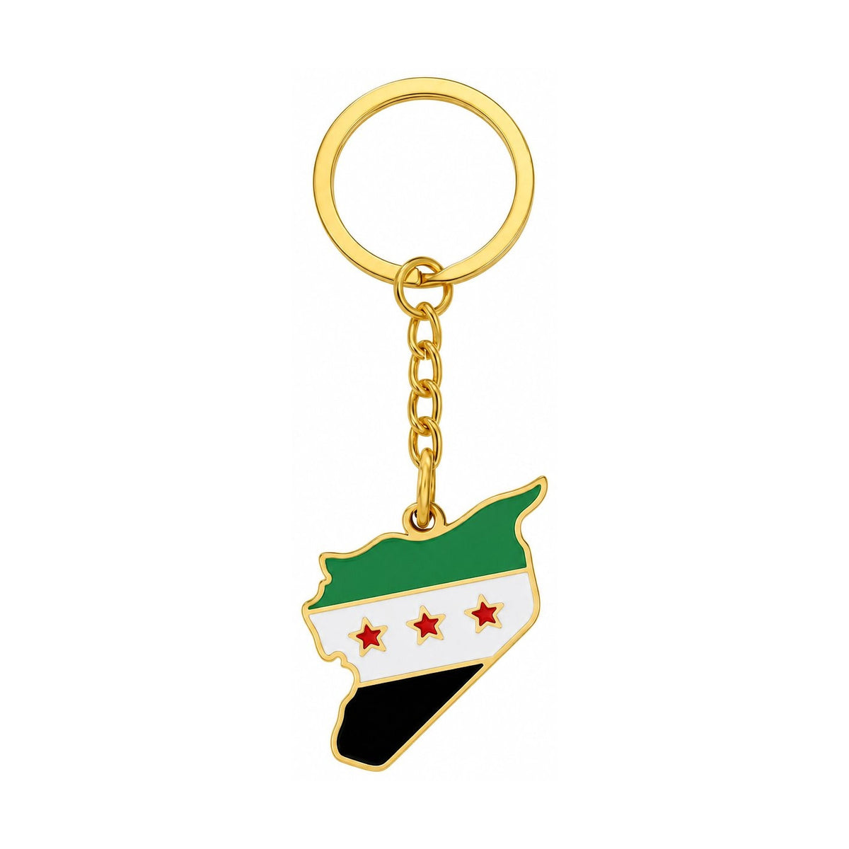 Syria Map Keychain – Gold