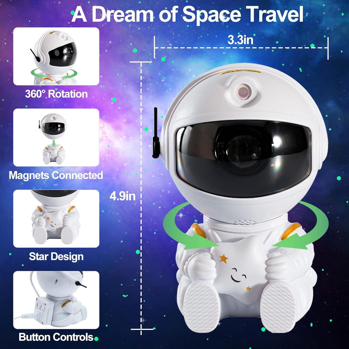 Astronaut Galaxy Projector – additional product view 3