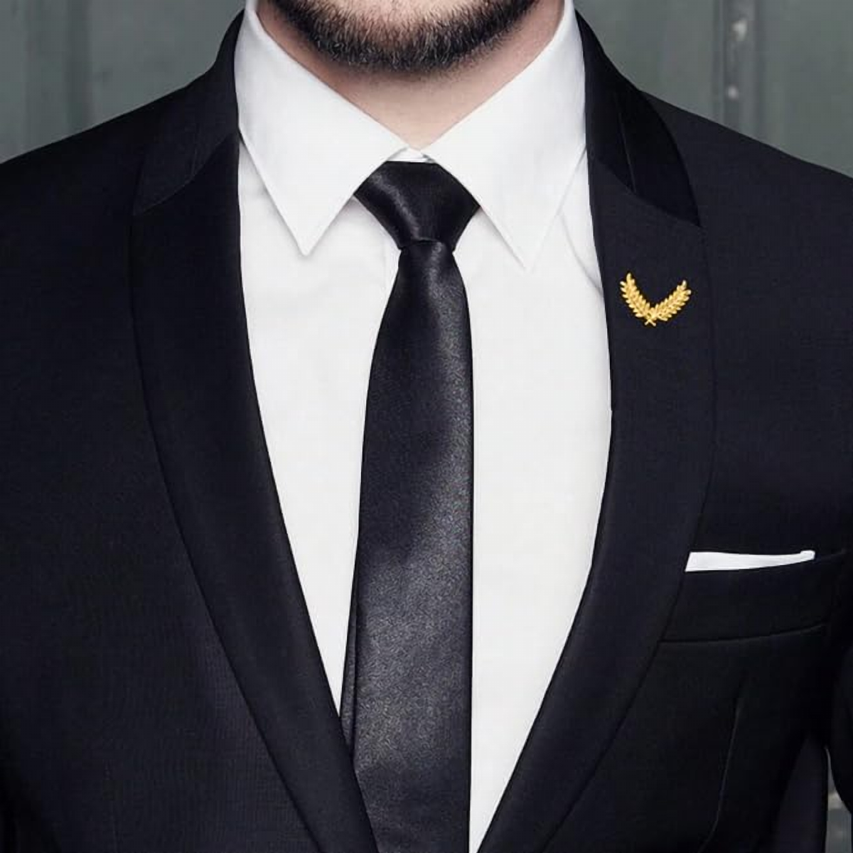 Double Branch Lapel Pin — in use