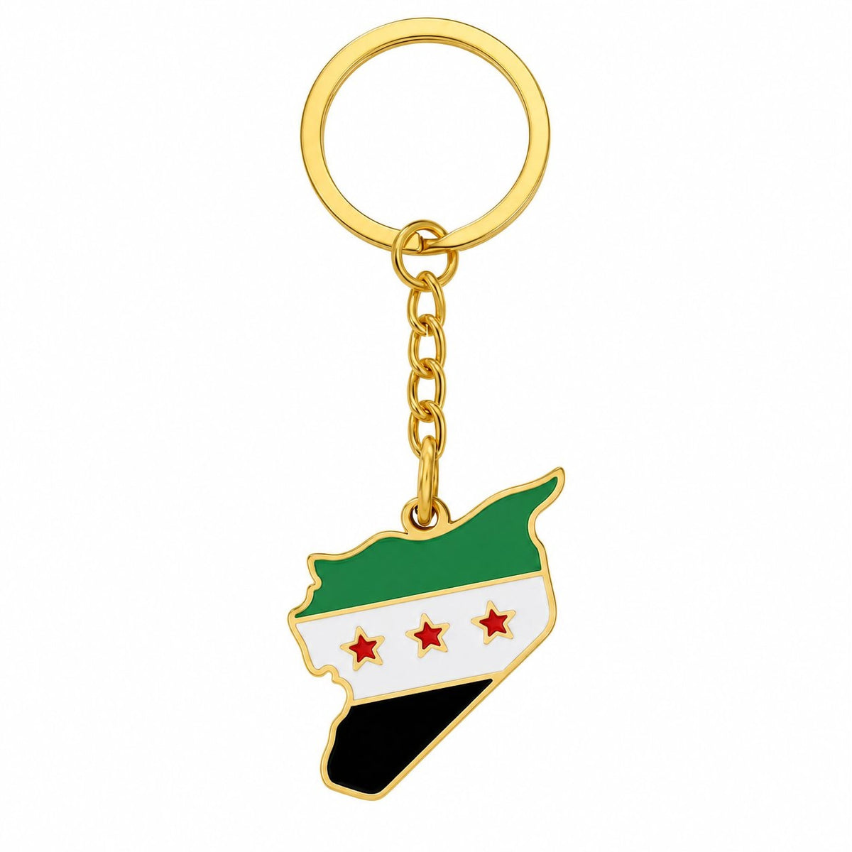 Syria Map Keychain – Gold