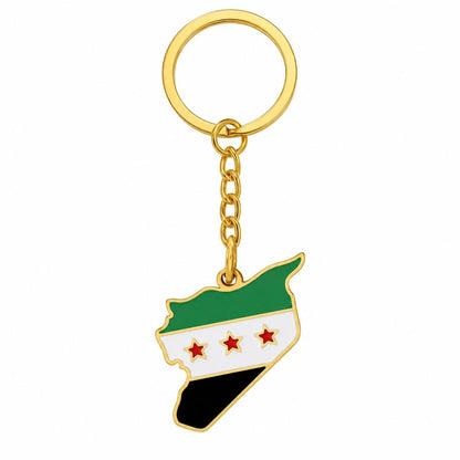 Syria Map Keychain – Gold