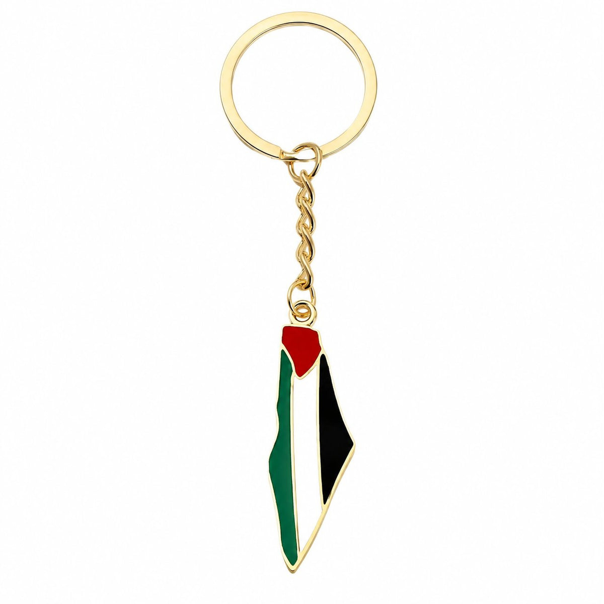 Palestine Map Keychain – Gold