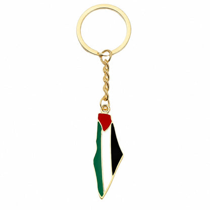 Palestine Map Keychain – Gold
