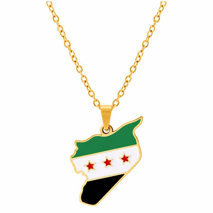 Syria Map Necklace – main product view