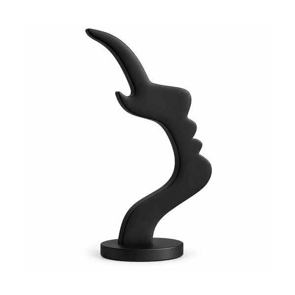 Abstract Face Eyeglass Holder — Black — front view