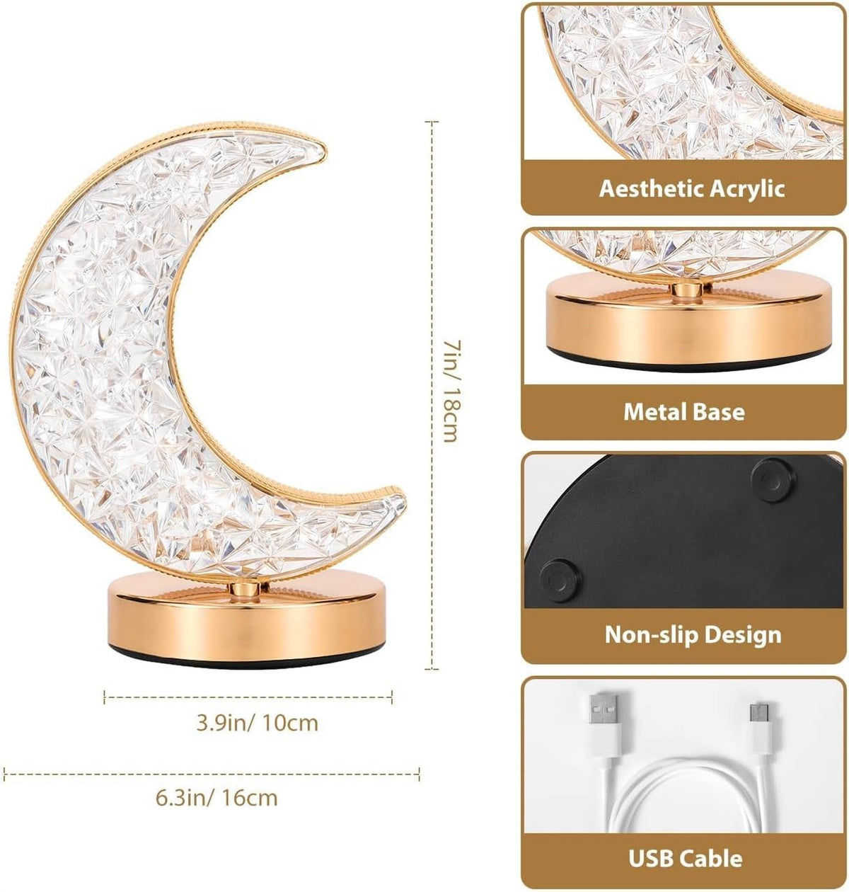 Crystal Crescent Lamp – additional product view 2