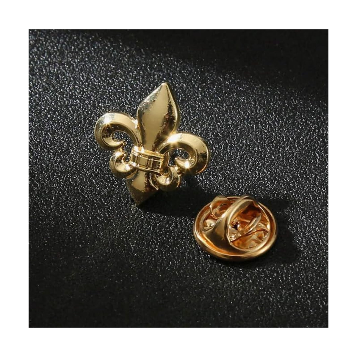 Fleur-de-Lis Lapel Pin — Gold pin with butterfly clasp