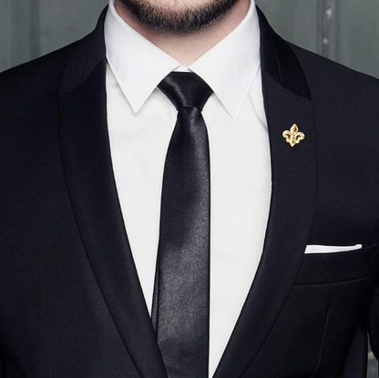 Fleur-de-Lis Lapel Pin — in use
